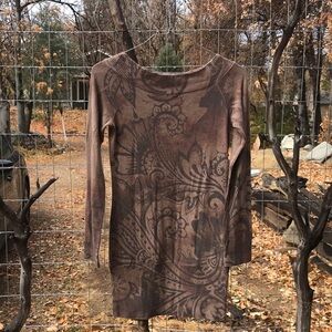 Cozy long mostly brown long sweater shirt by Enti size L.